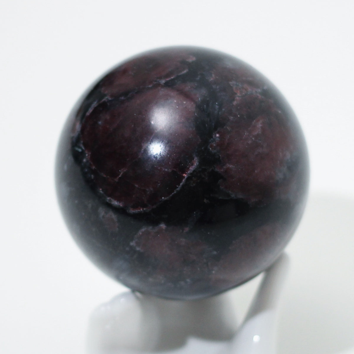 GARNET WITH ASTROPHYLLITE SPHERE – CENTERING